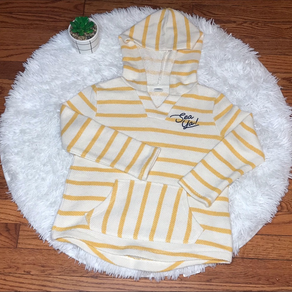 Old Navy Striped Graphic Cali-Fleece Hoodie S 6-7 - Picture 3 of 8